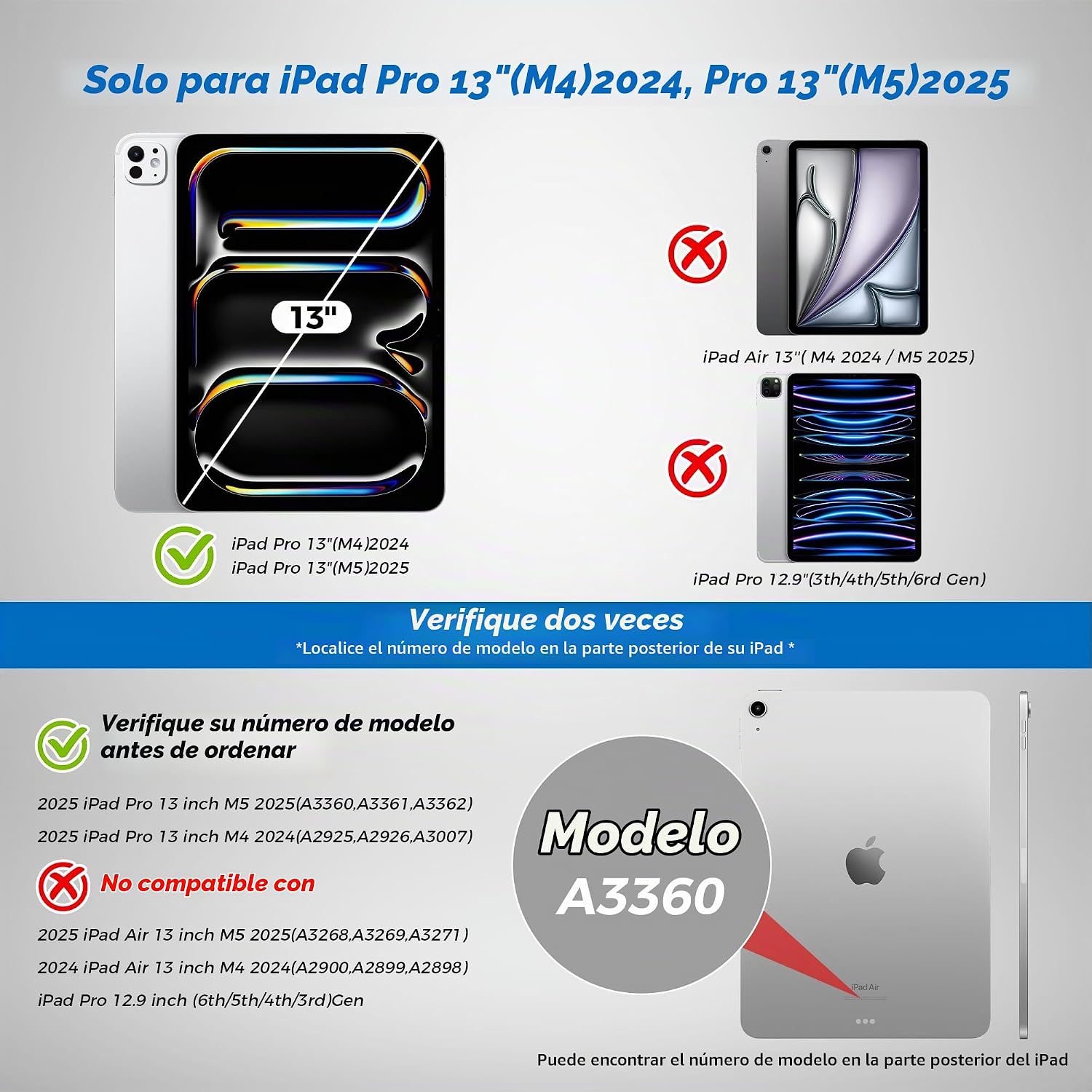 FUNDA CON TECLADO MAGNÉTICO MOBEE PARA IPAD PRO 13 PULGADAS M4 2024 / M5 2025 CON TRACKPAD RETROILUMINADO NEGRO - 2