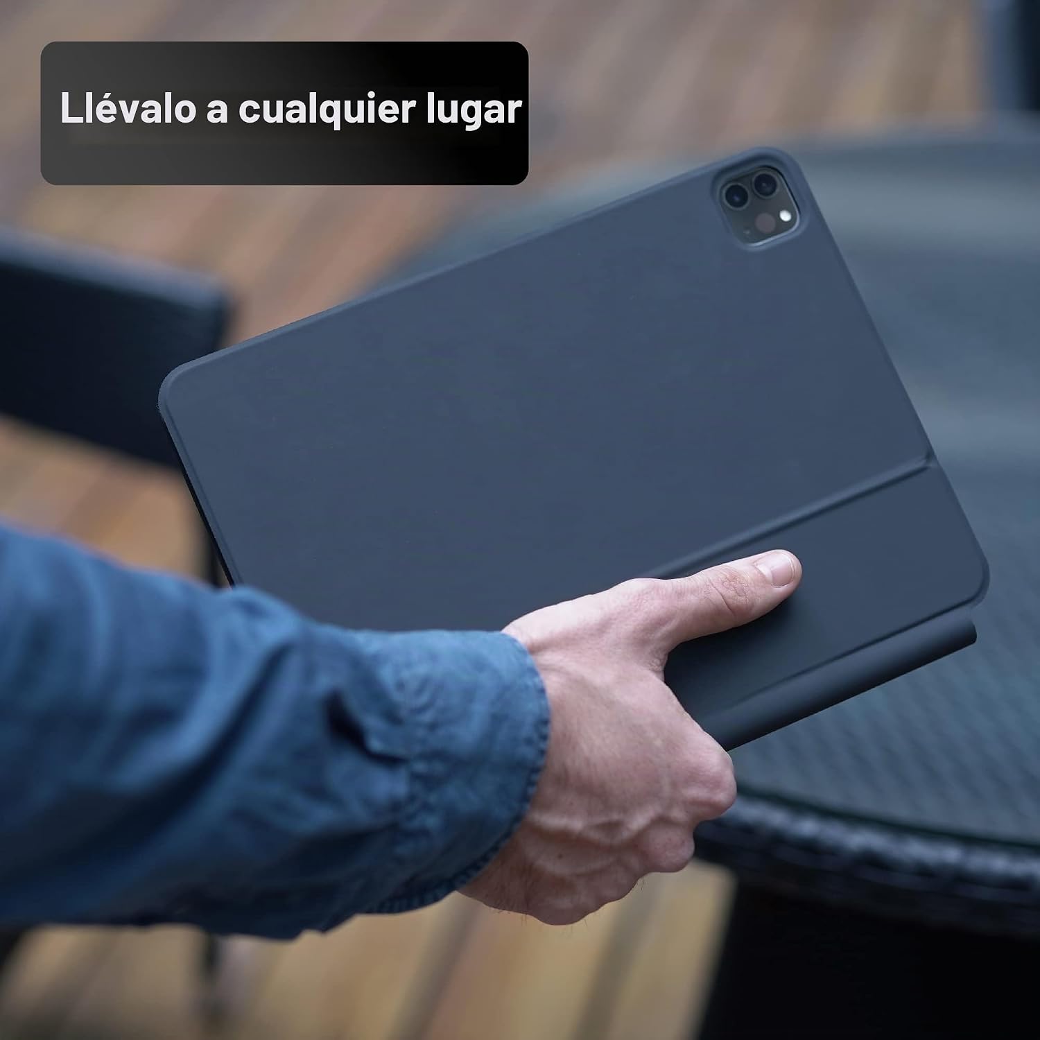 FUNDA CON TECLADO MAGNÉTICO MOBEE PARA IPAD PRO 13 PULGADAS M4 2024 / M5 2025 CON TRACKPAD RETROILUMINADO NEGRO - 5