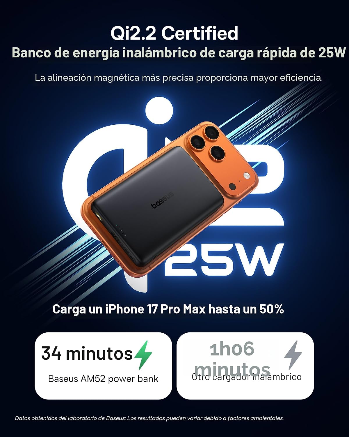 BATERÍA EXTERNA BASEUS PICOGO AM52 MAGSAFE 10000MAH CARGA INALÁMBRICA 25W - 3