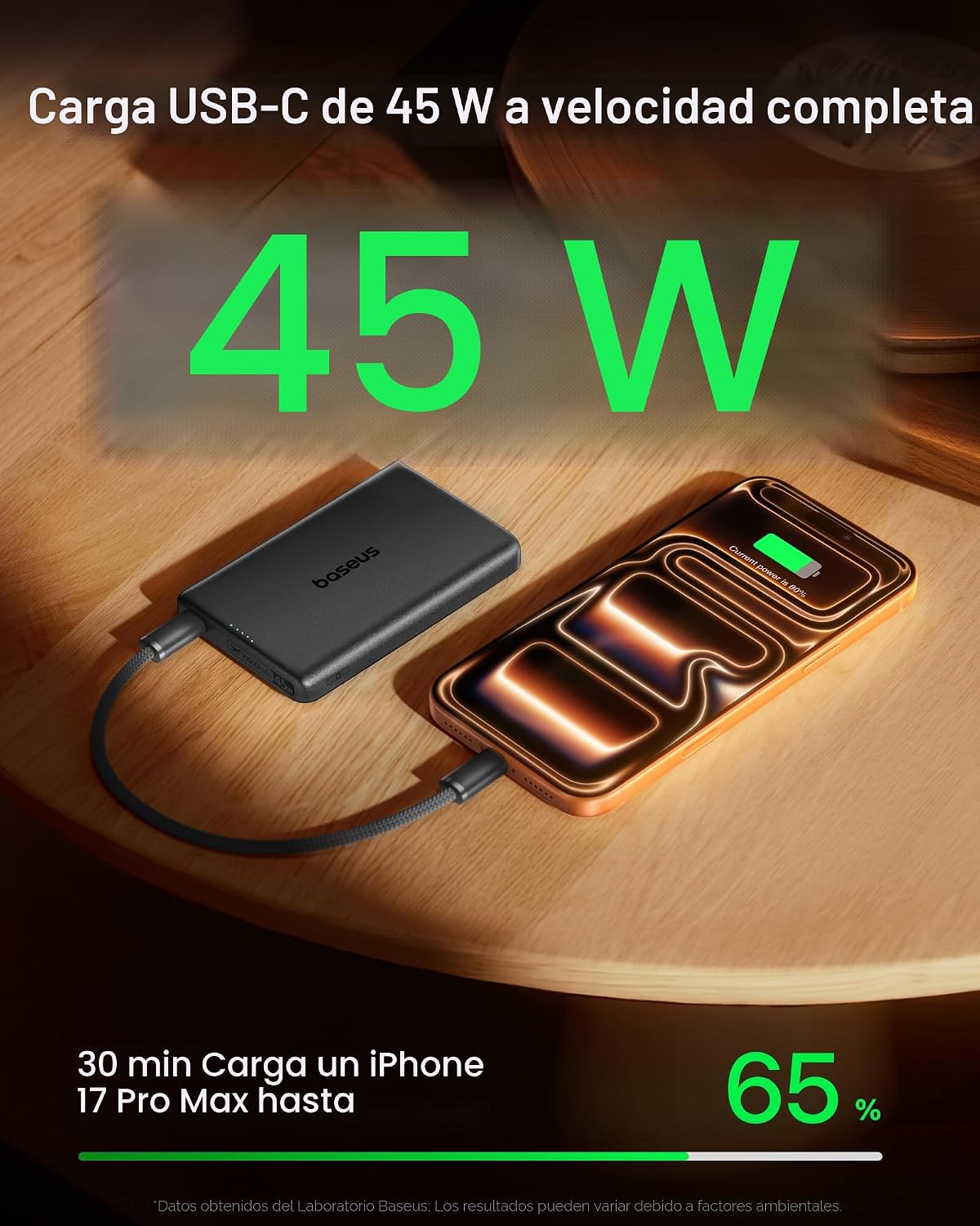 BATERÍA EXTERNA BASEUS PICOGO AM52 MAGSAFE 10000MAH CARGA INALÁMBRICA 25W - 4