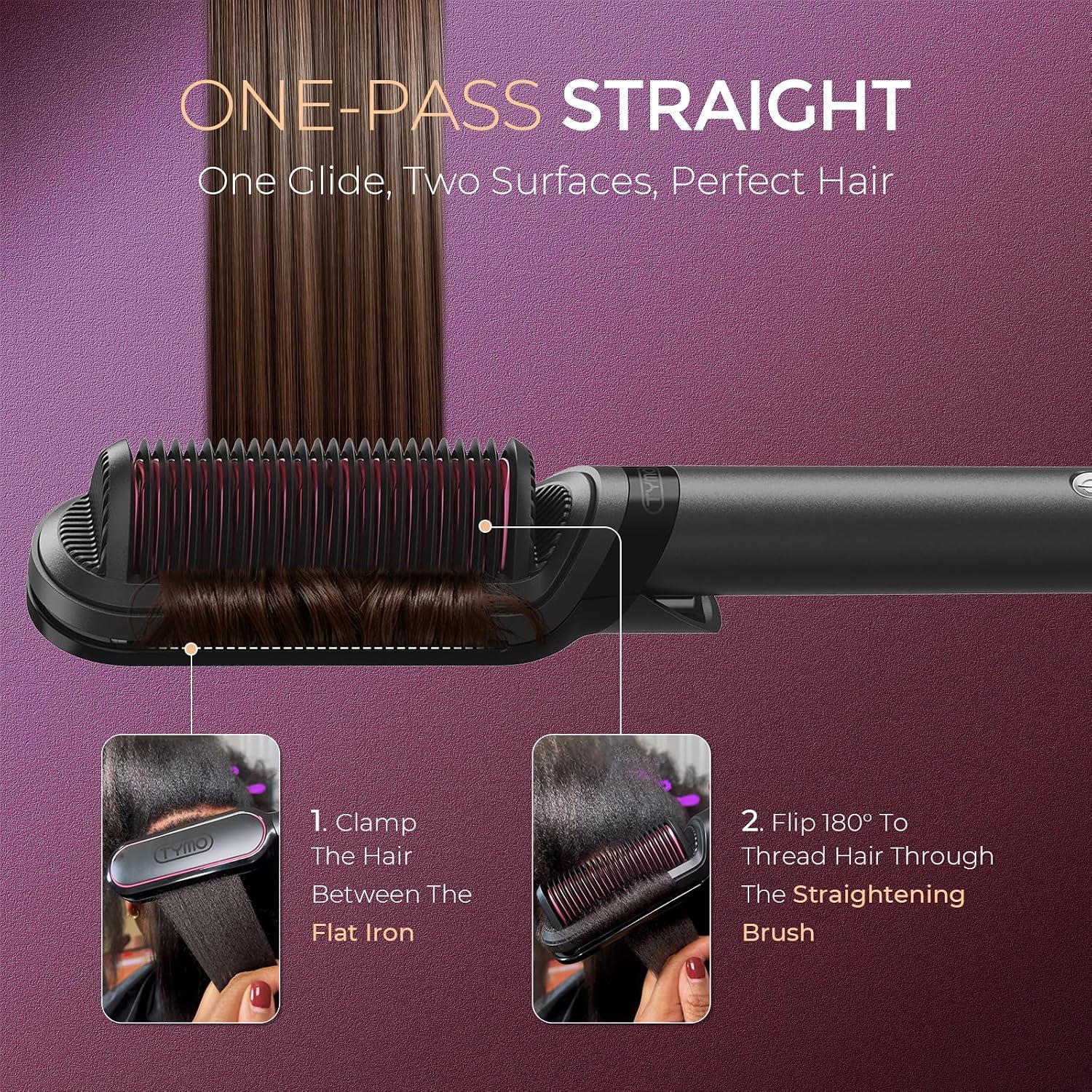 PLANCHA DE CABELLO TYMO FLIPRO 2 EN 1 CON IONES CERÁMICOS - 3