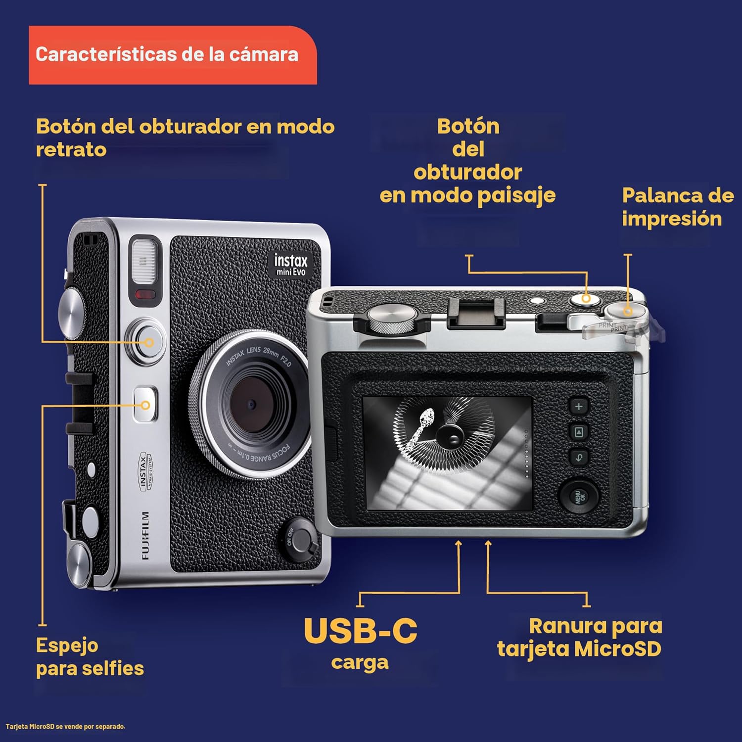 CÁMARA INSTANTÁNEA FUJIFILM INSTAX MINI EVO MARRÓN - 5