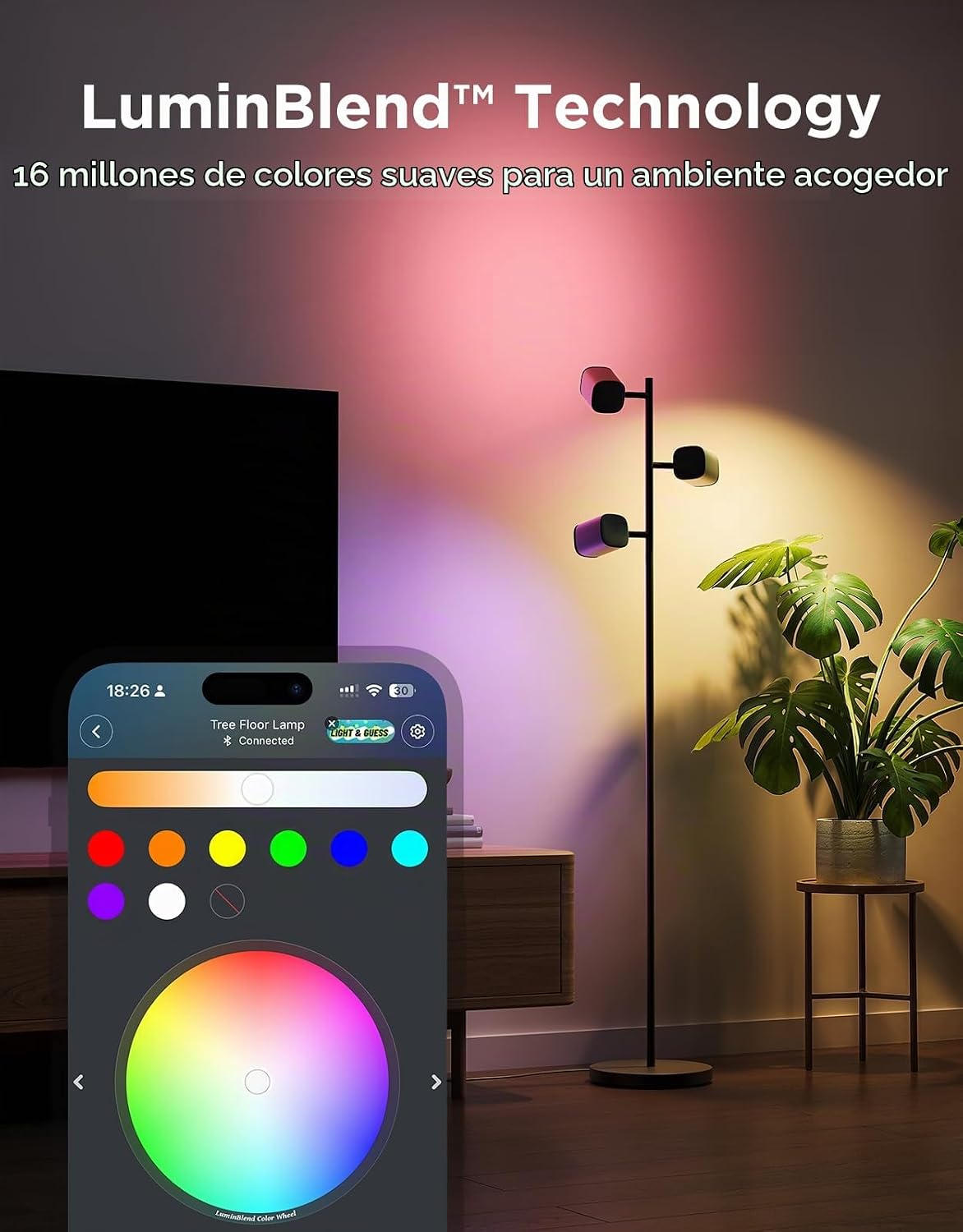 LÁMPARA DE PIE GOVEE TREE CON 3 BRAZOS ROTABLES COMPATIBLE CON MATTER - 3