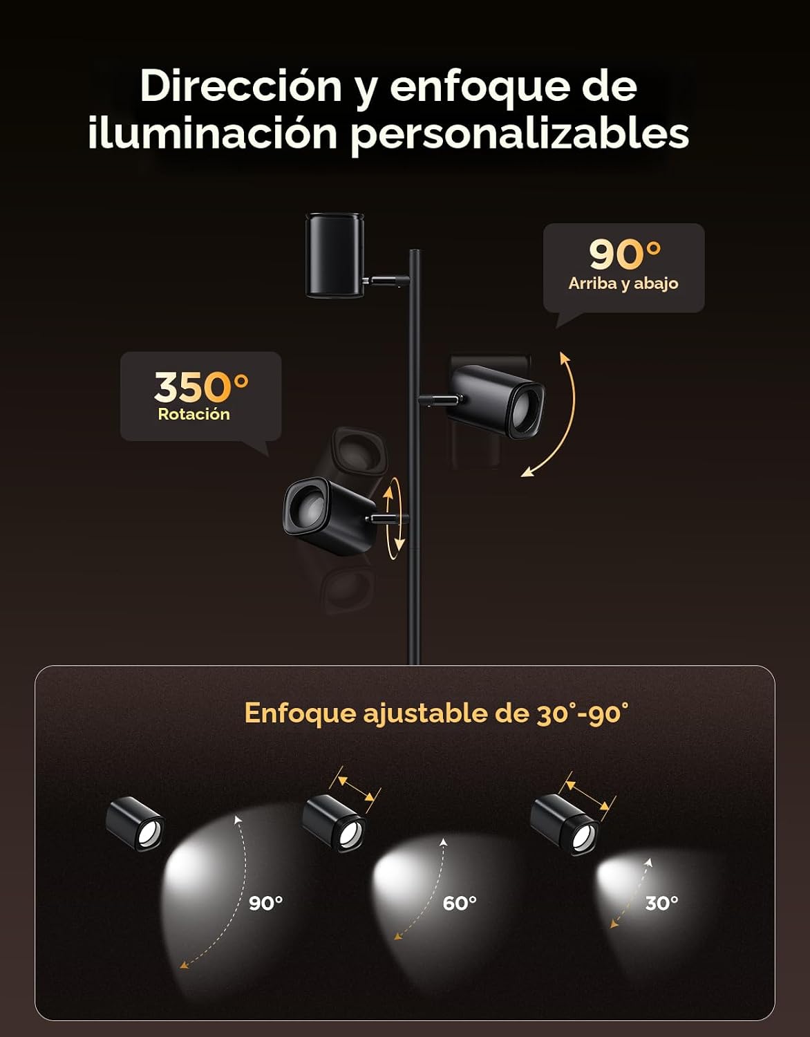LÁMPARA DE PIE GOVEE TREE CON 3 BRAZOS ROTABLES COMPATIBLE CON MATTER - 4