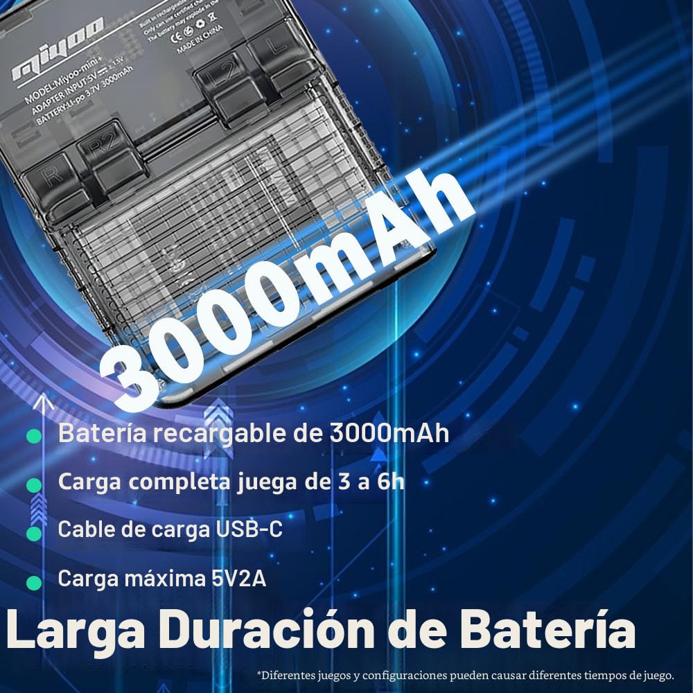 CONSOLA MIYOO MINI PLUS GRIS CON ESTUCHE PORTÁTIL Y EMULADOR RETRO - 4