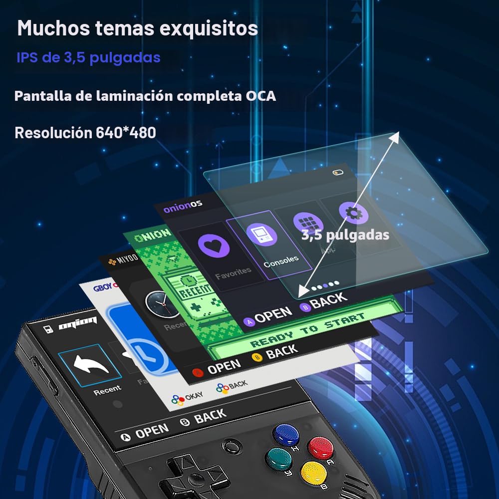 CONSOLA MIYOO MINI PLUS GRIS CON ESTUCHE PORTÁTIL Y EMULADOR RETRO - 5