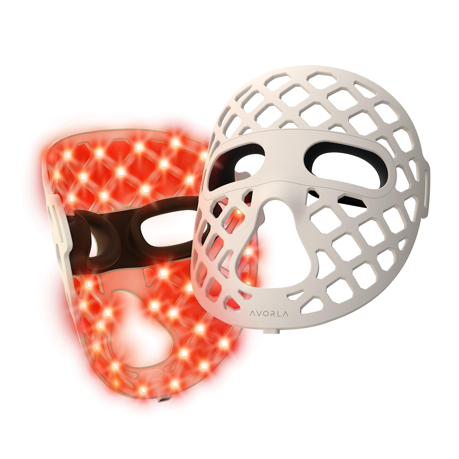 MÁSCARA LED AVORLA PARA FOTOTERAPIA FACIAL CON LUZ ROJA, 4 MODOS, 216 LEDS RECARGABLE - 1