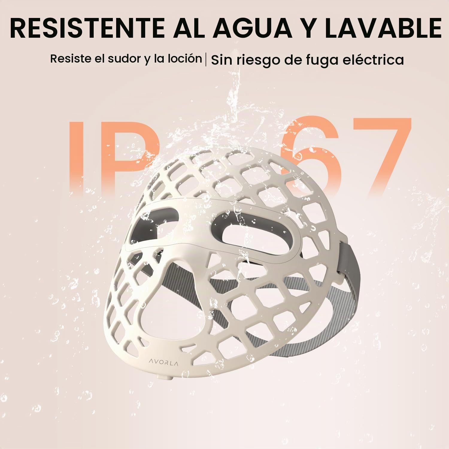 MÁSCARA LED AVORLA PARA FOTOTERAPIA FACIAL CON LUZ ROJA, 4 MODOS, 216 LEDS RECARGABLE - 3