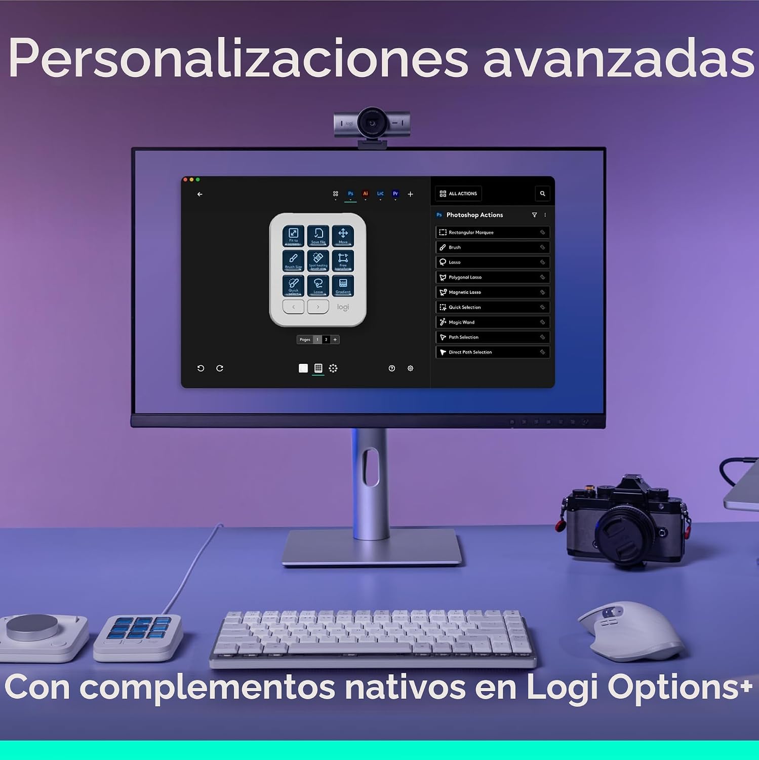 TECLADO LOGITECH MX CREATIVE CONSOLE 9 TECLAS PERSONALIZABLES GRIS PÁLIDO - 5
