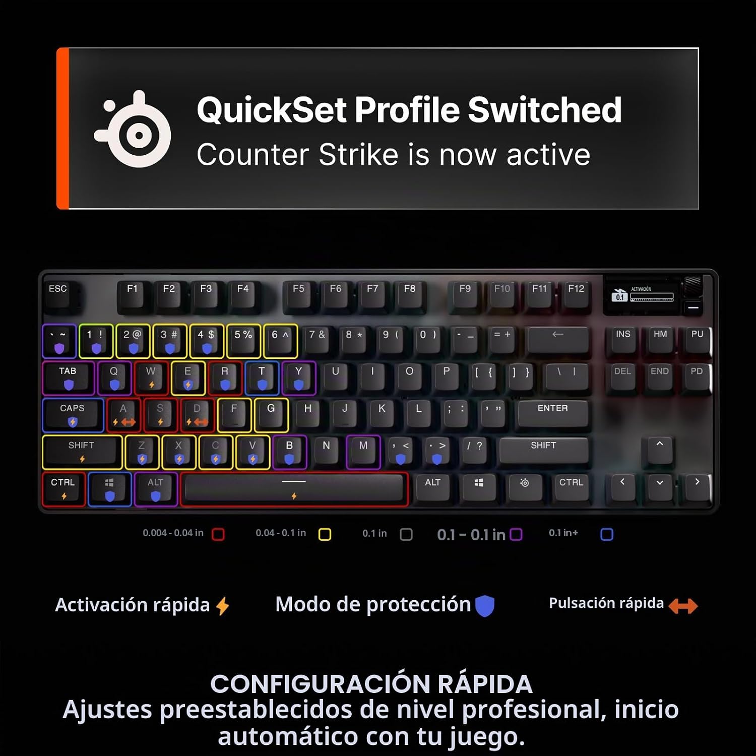 TECLADO GAMER STEELSERIES APEX PRO TKL GEN 3 NEGRO - 3