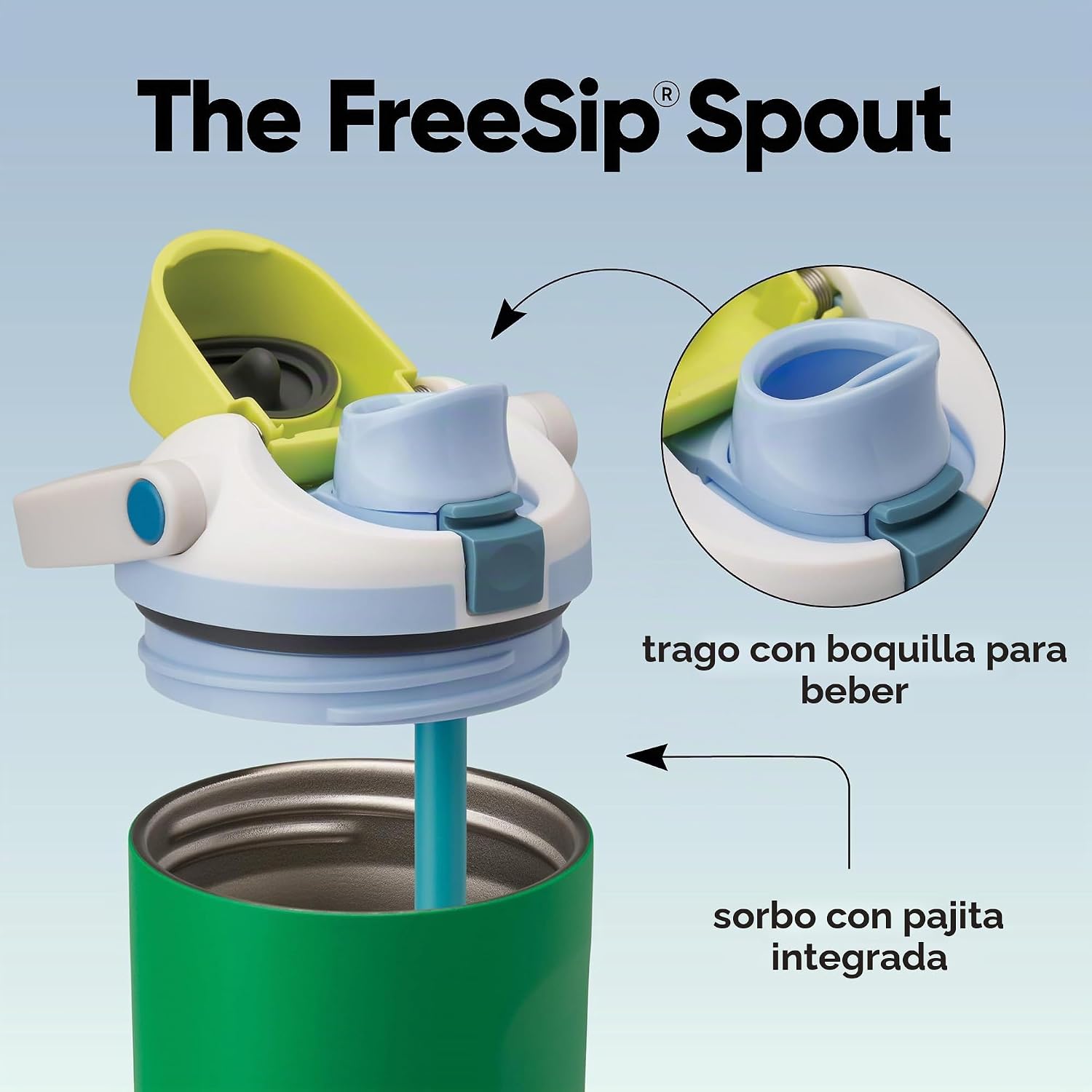 BOTELLA OWALA FREESIP SWAY ACERO INOXIDABLE 40 OZ VERDE - 2