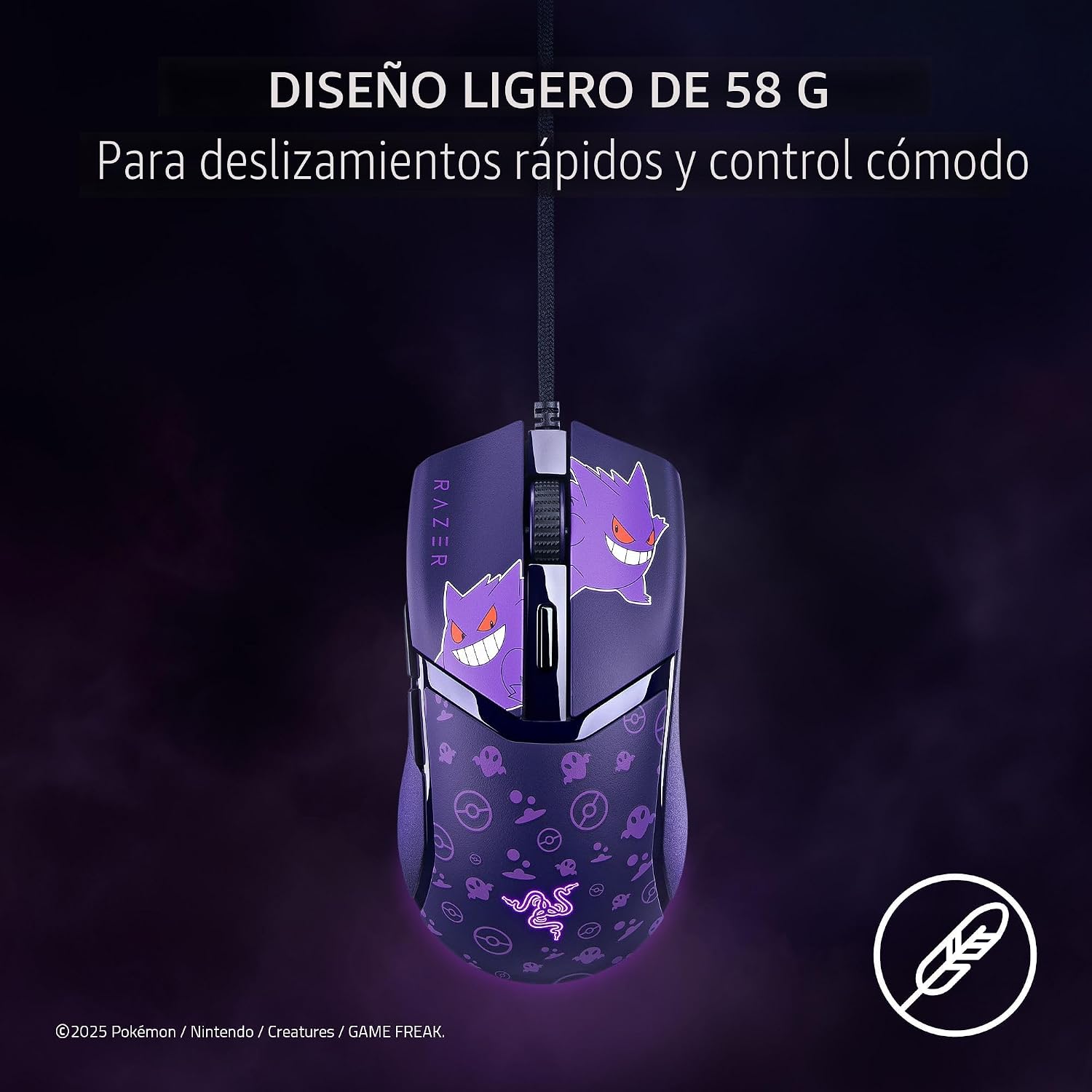 MOUSE GAMER RAZER COBRA WIRED EDICIÓN GENGAR 58G - 2
