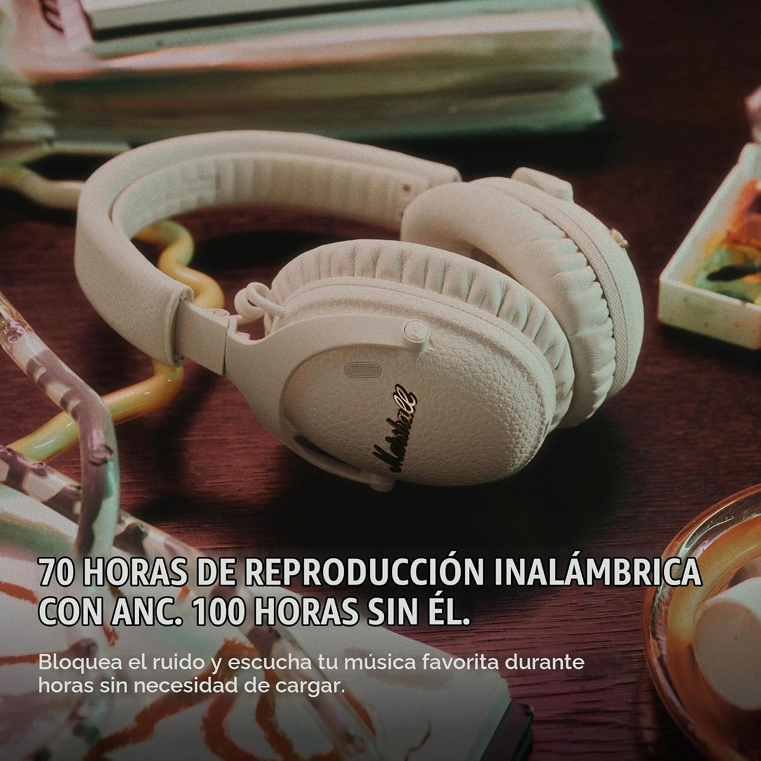 AUDÍFONOS MARSHALL MONITOR III ANC WIRELESS OVER-EAR CREMA - 2