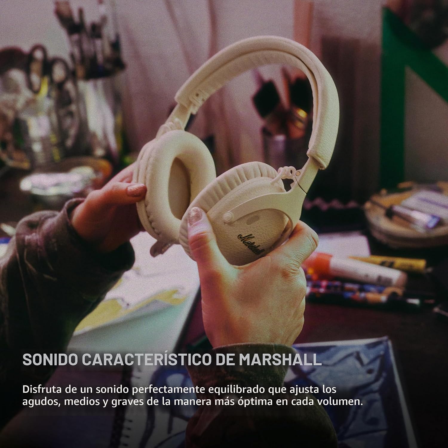 AUDÍFONOS MARSHALL MONITOR III ANC WIRELESS OVER-EAR CREMA - 3