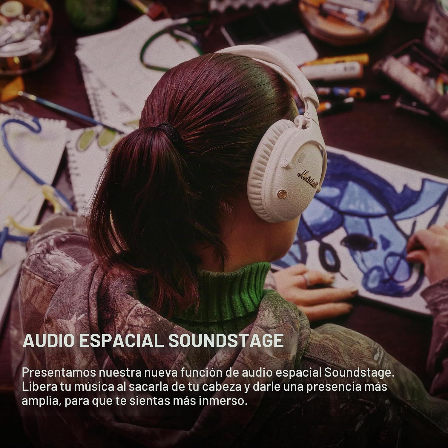 AUDÍFONOS MARSHALL MONITOR III ANC WIRELESS OVER-EAR CREMA - 4