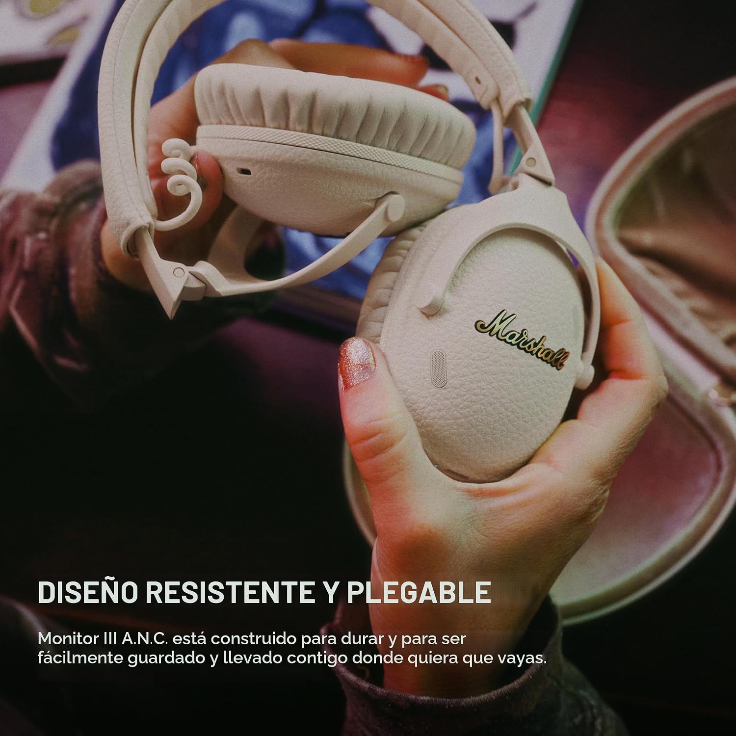 AUDÍFONOS MARSHALL MONITOR III ANC WIRELESS OVER-EAR CREMA - 5