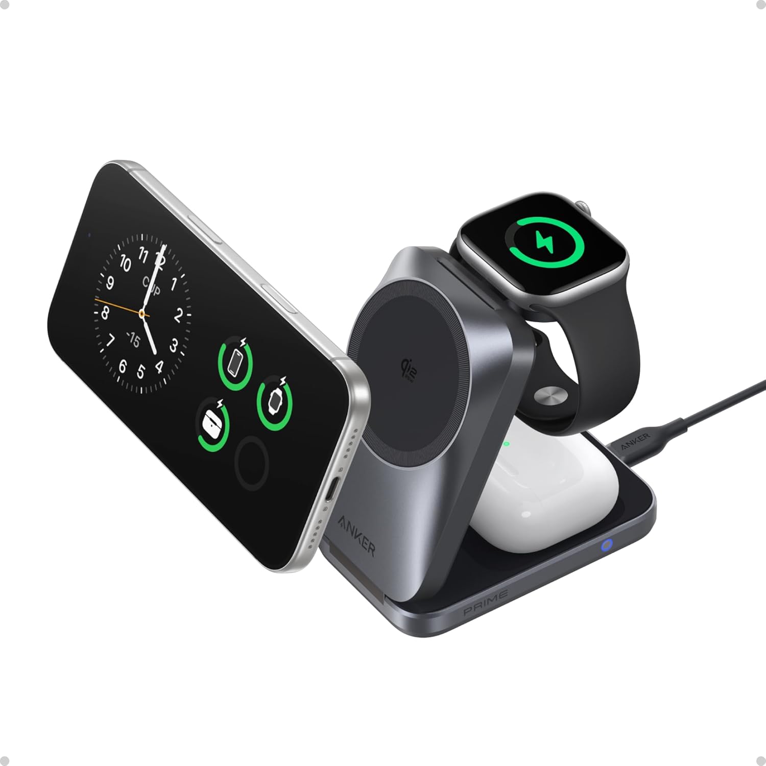 CARGADOR INALÁMBRICO ANKER PRIME 25W QI2.2 PLEGABLE 3 EN 1 MAGSAFE - 1