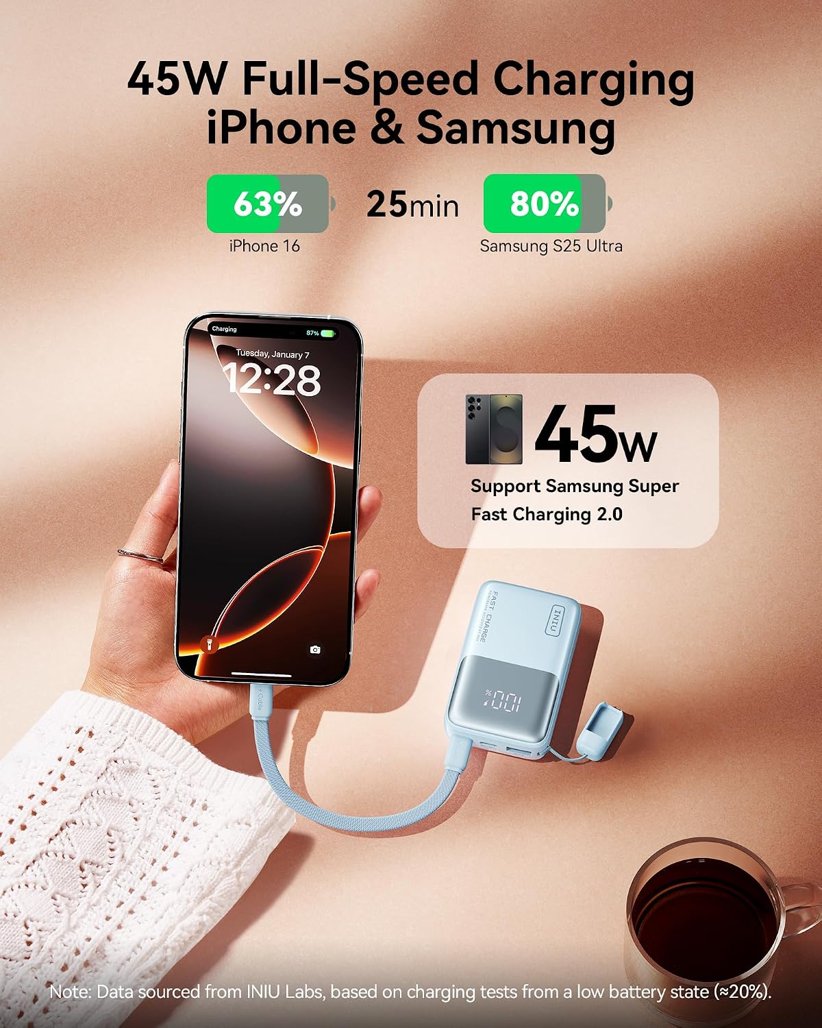 BATERÍA EXTERNA INIU MINI 10000MAH CARGA RÁPIDA 45W - 3