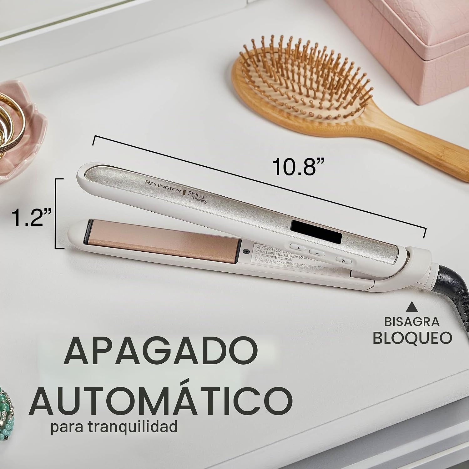 PLANCHA DE CABELLO REMINGTON SHINE THERAPY 1 PULGADA CON ACEITE DE ARGÁN Y QUERATINA - 4