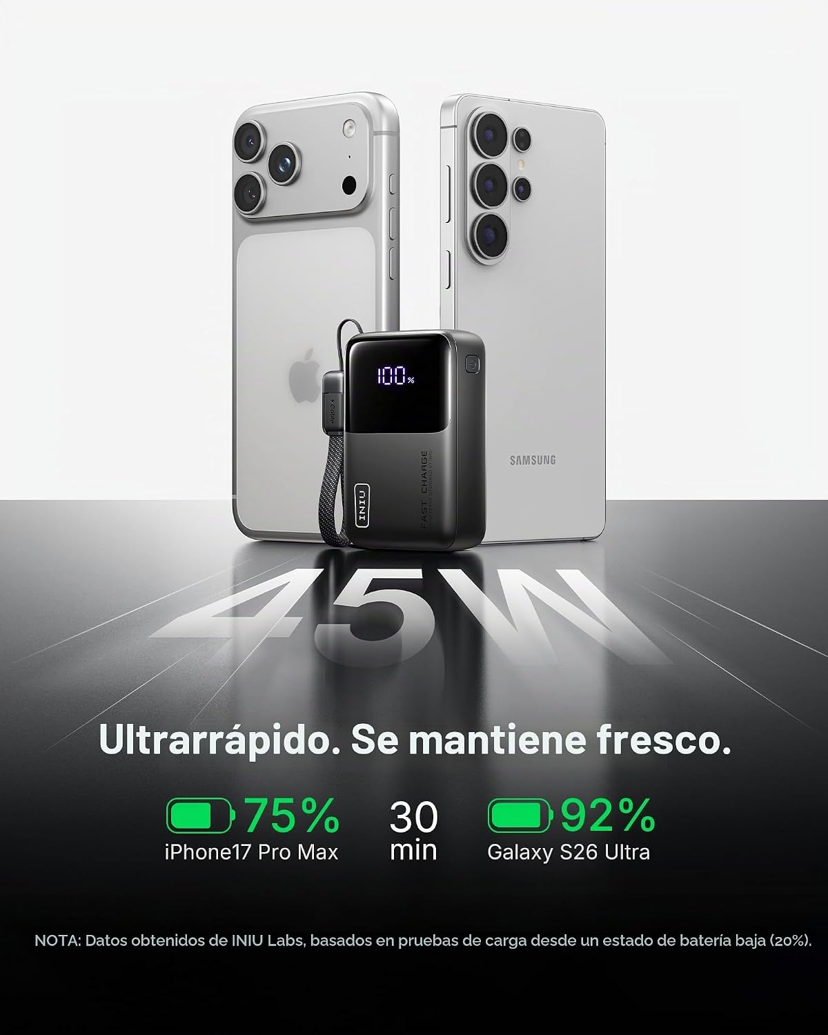 BATERÍA EXTERNA INIU MINI 10000MAH CARGA RÁPIDA 45W - 3