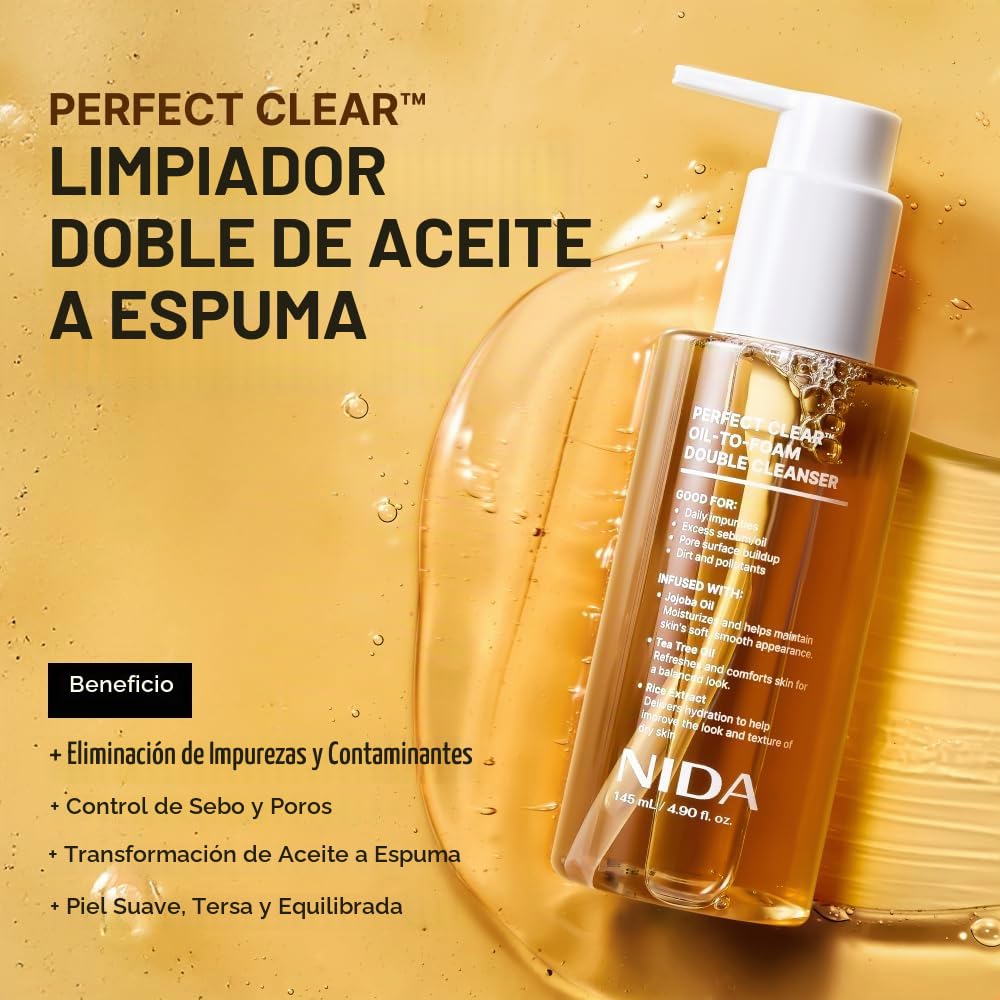 LIMPIADOR DOBLE NIDA PERFECT CLEAR OIL-TO-FOAM 145ML - 2
