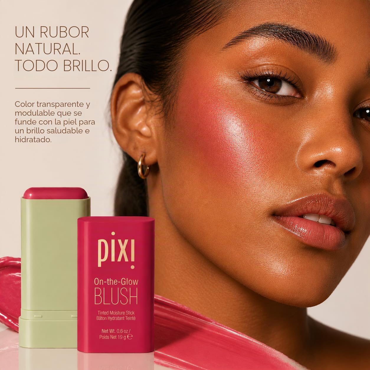 RUBOR EN BARRA PIXI ON-THE-GLOW CREAM BLUSH STICK RUBY ACABADO DEWY - 2