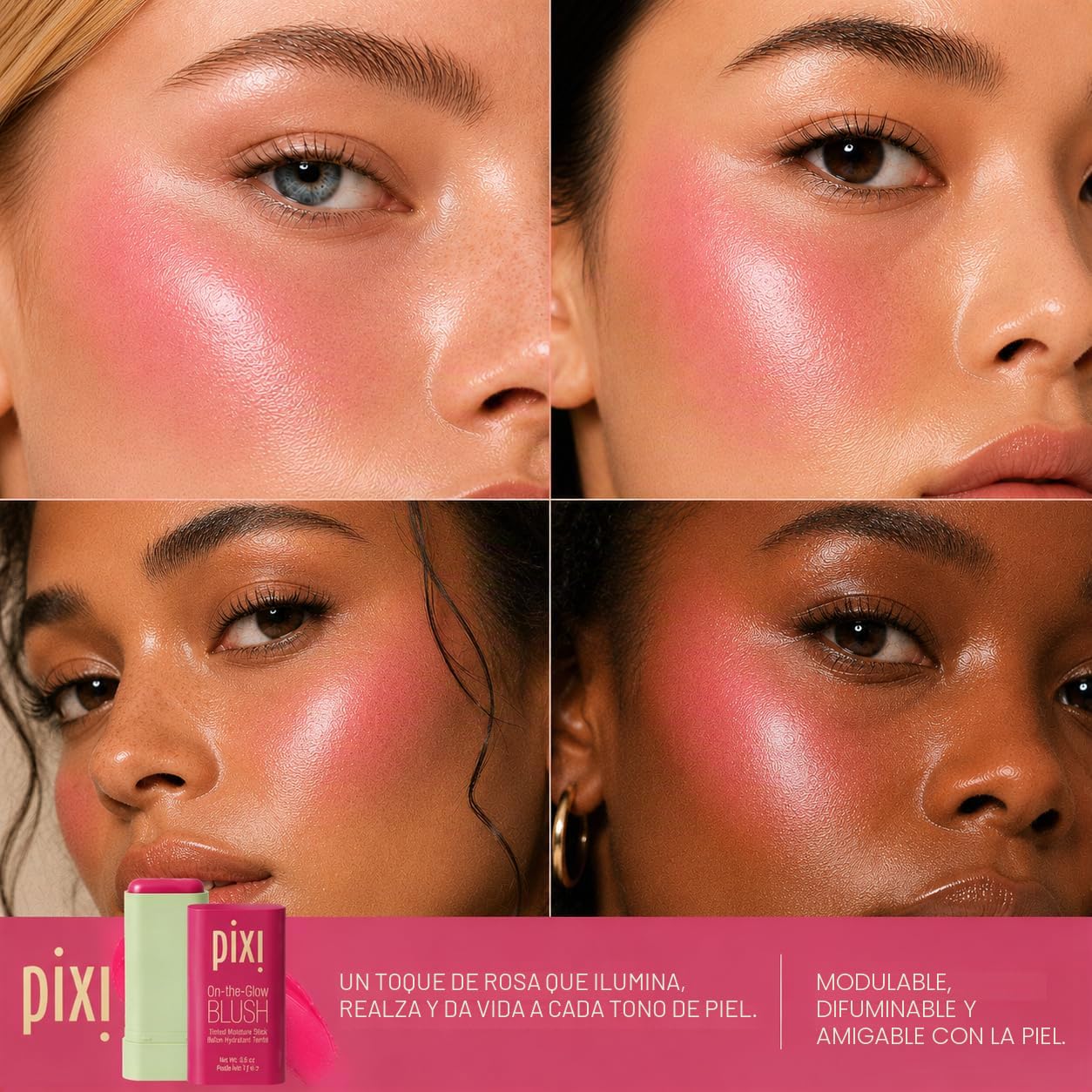 RUBOR EN BARRA PIXI ON-THE-GLOW CREAM BLUSH STICK RUBY ACABADO DEWY - 4