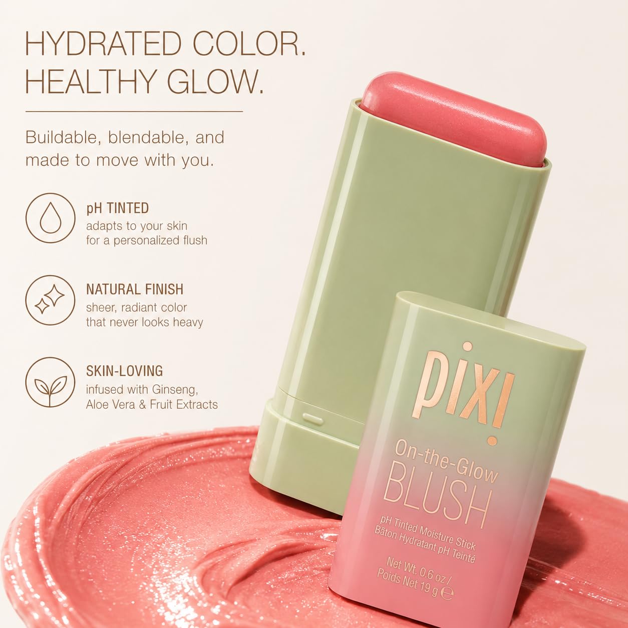 RUBOR EN BARRA PIXI ON-THE-GLOW CREAM BLUSH STICK CHEEKTONE - 3