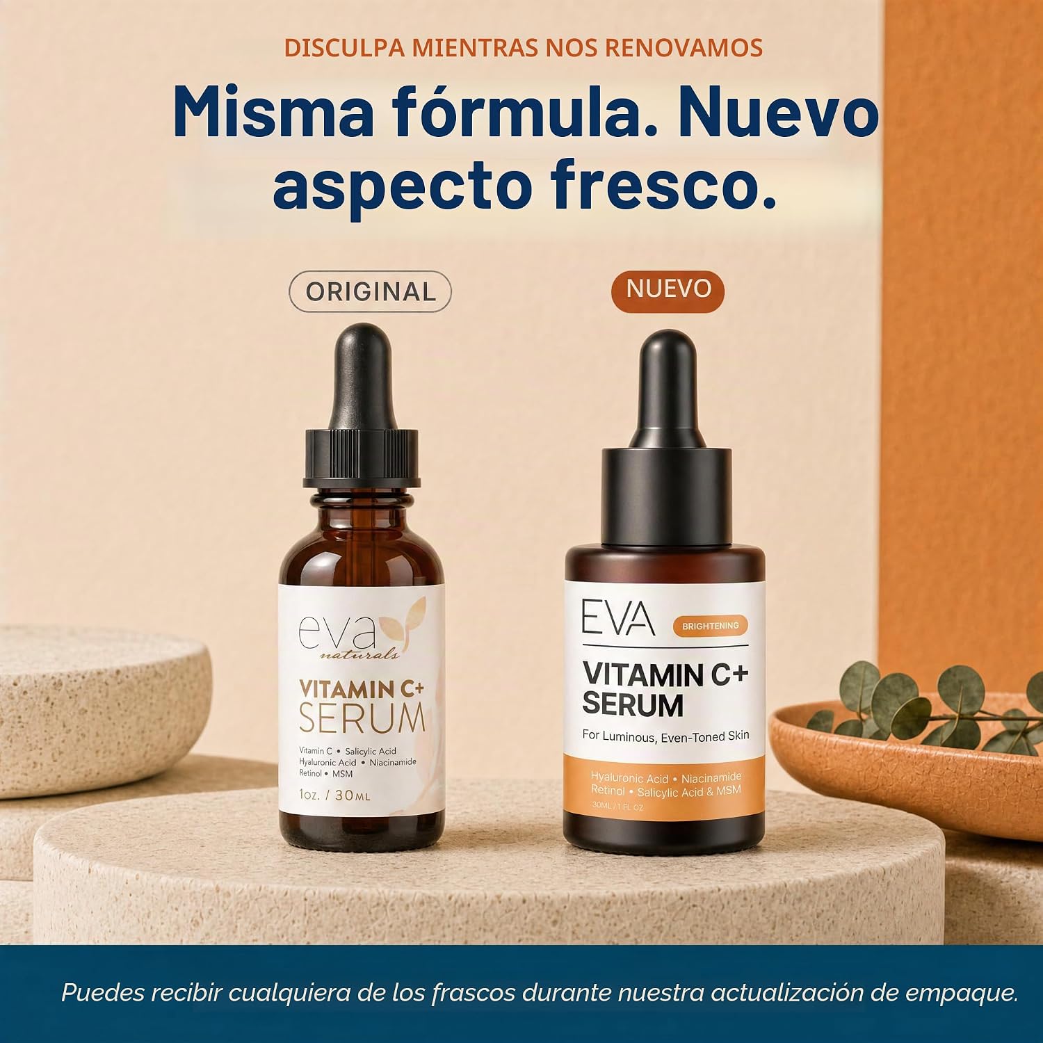 SERUM FACIAL EVA NATURALS VITAMINA C CON RETINOL Y NIACINAMIDA 30ML - 2