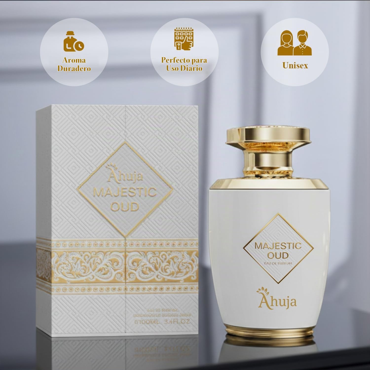 PERFUME AHUJA MAJESTIC OUD EAU DE PARFUM 3.4 FL OZ UNISEX - 5