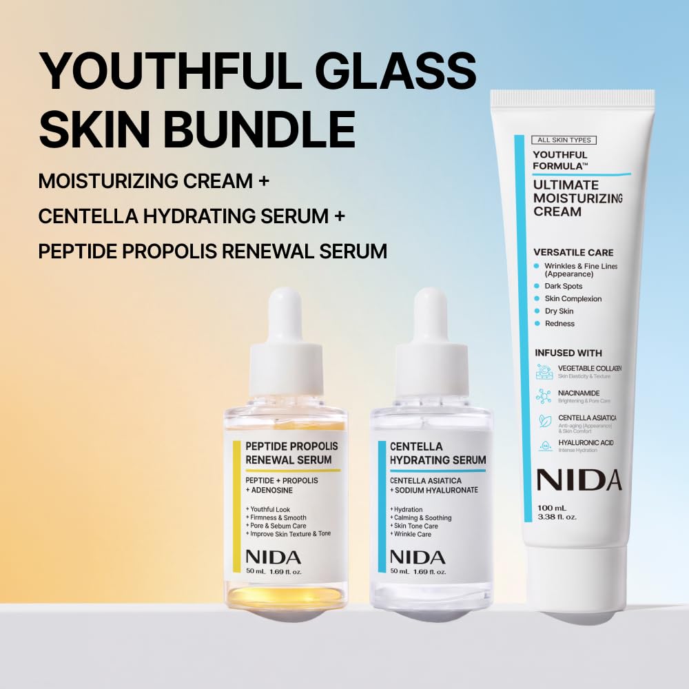 SET NIDA YOUTHFUL GLASS SKIN CON CREMA HIDRATANTE Y SERUMS - 2