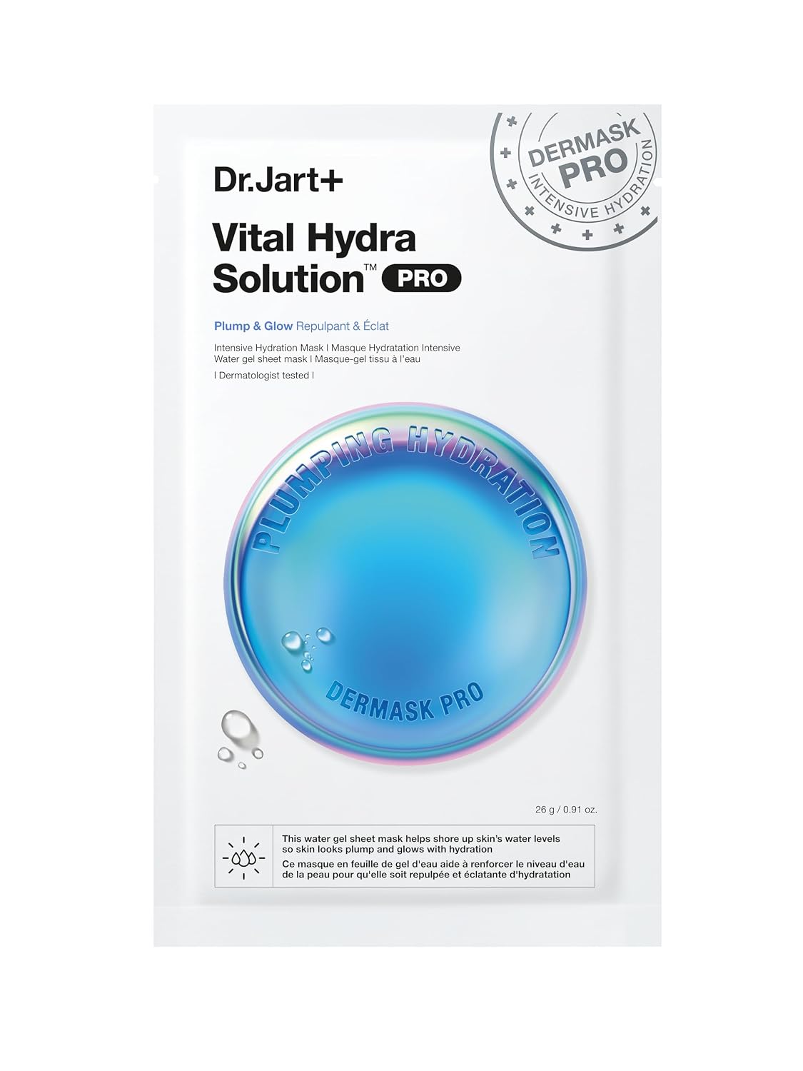 MASCARILLA FACIAL DR. JART+ VITAL HYDRA SOLUTION SHEET MASK HIDRATANTE PACK 5 UNIDADES - 1