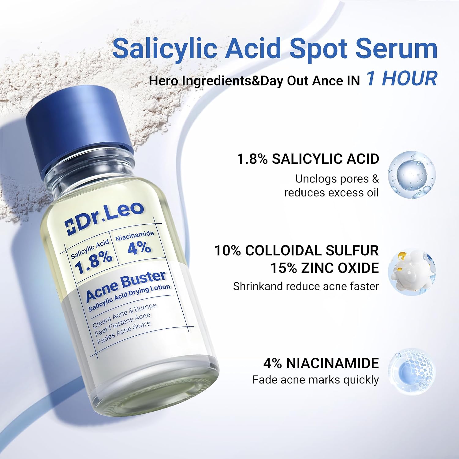 LOCIÓN SECANTE TRATAMIENTO ACNÉ DR.LEO ÁCIDO SALICÍLICO 1.8% 20ML - 4