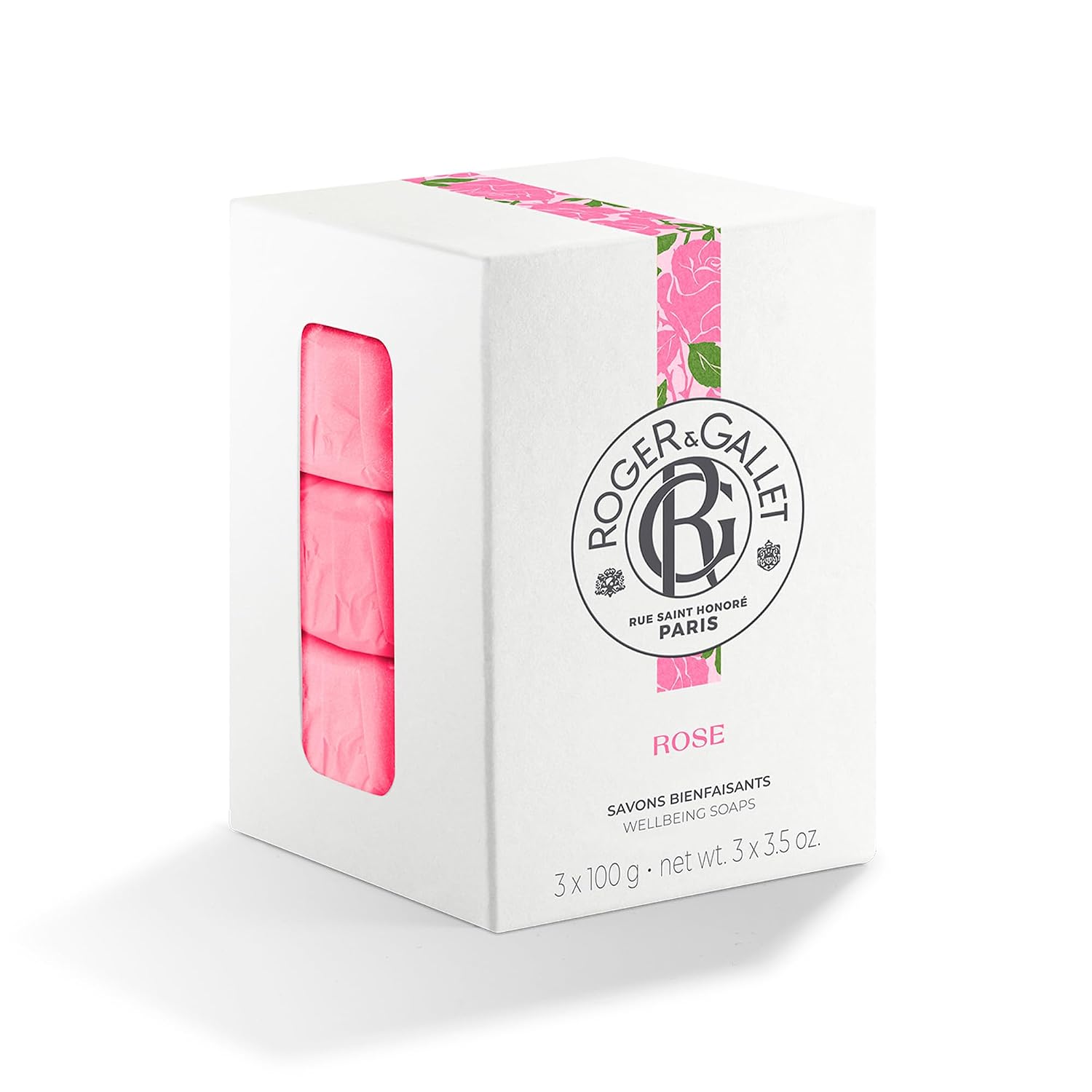 JABÓN PERFUMADO ROGER Y GALLET ROSA PACK 3 UNIDADES 3.5 OZ - 1