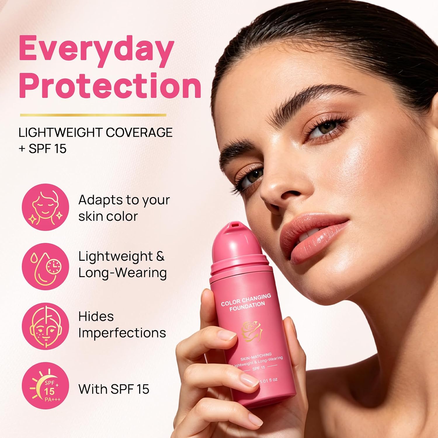 BASE DE MAQUILLAJE LÍQUIDA AJUSTABLE AL TONO DE PIEL PARA PIEL MADURA 30 ML - 3