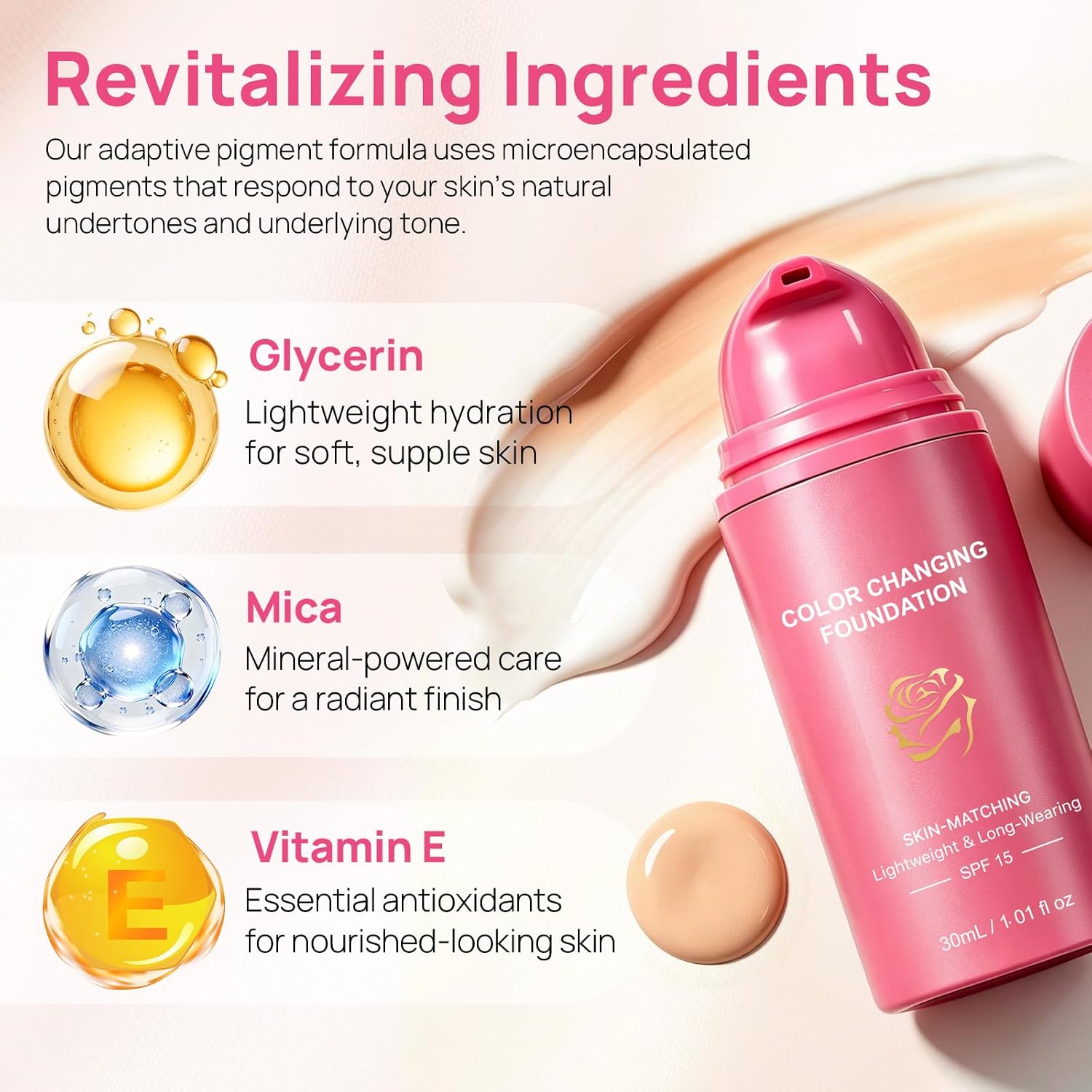BASE DE MAQUILLAJE LÍQUIDA AJUSTABLE AL TONO DE PIEL PARA PIEL MADURA 30 ML - 5
