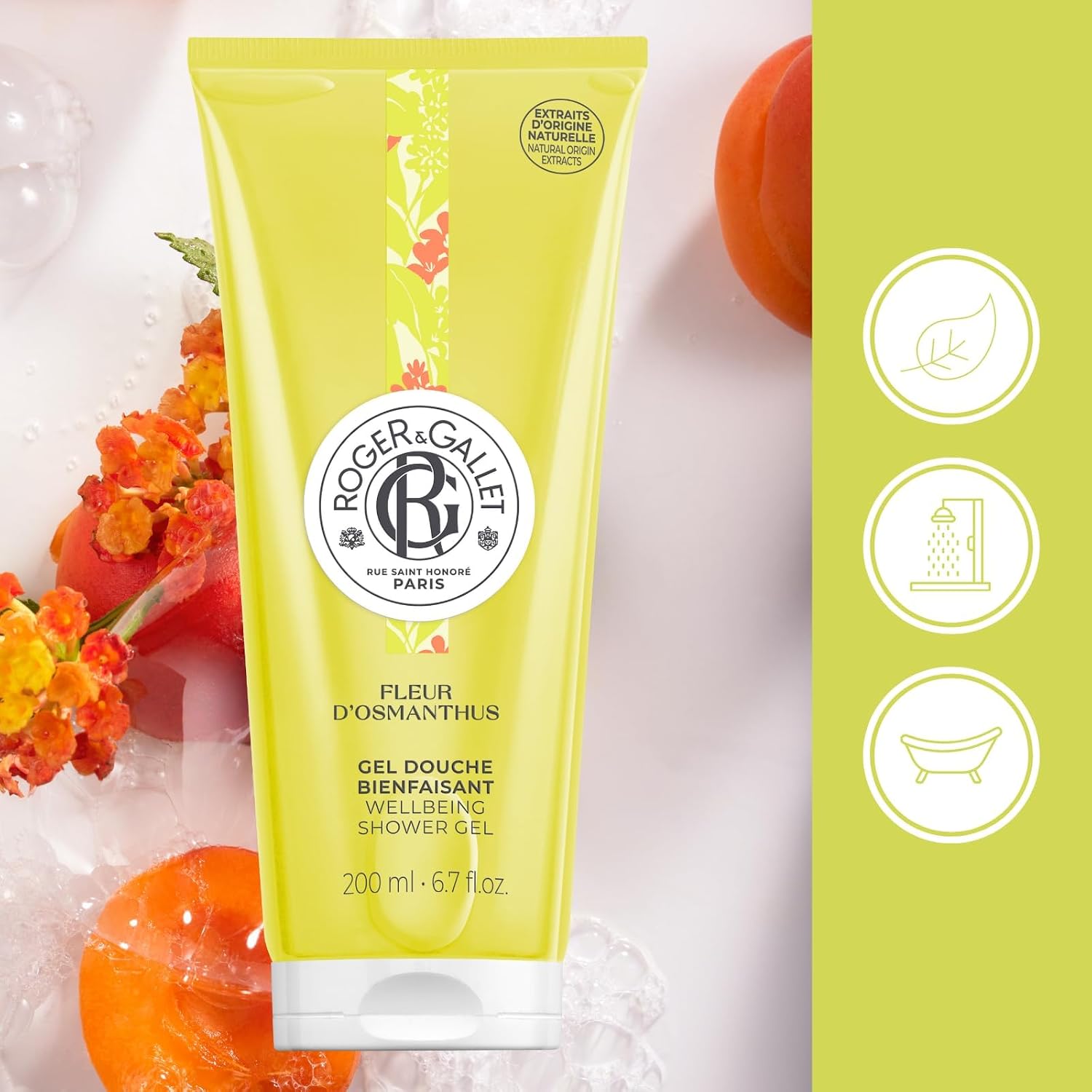 GEL DE DUCHA ROGER Y GALLET WELLBEING FLEUR D'OSMANTHUS 200 ML - 2