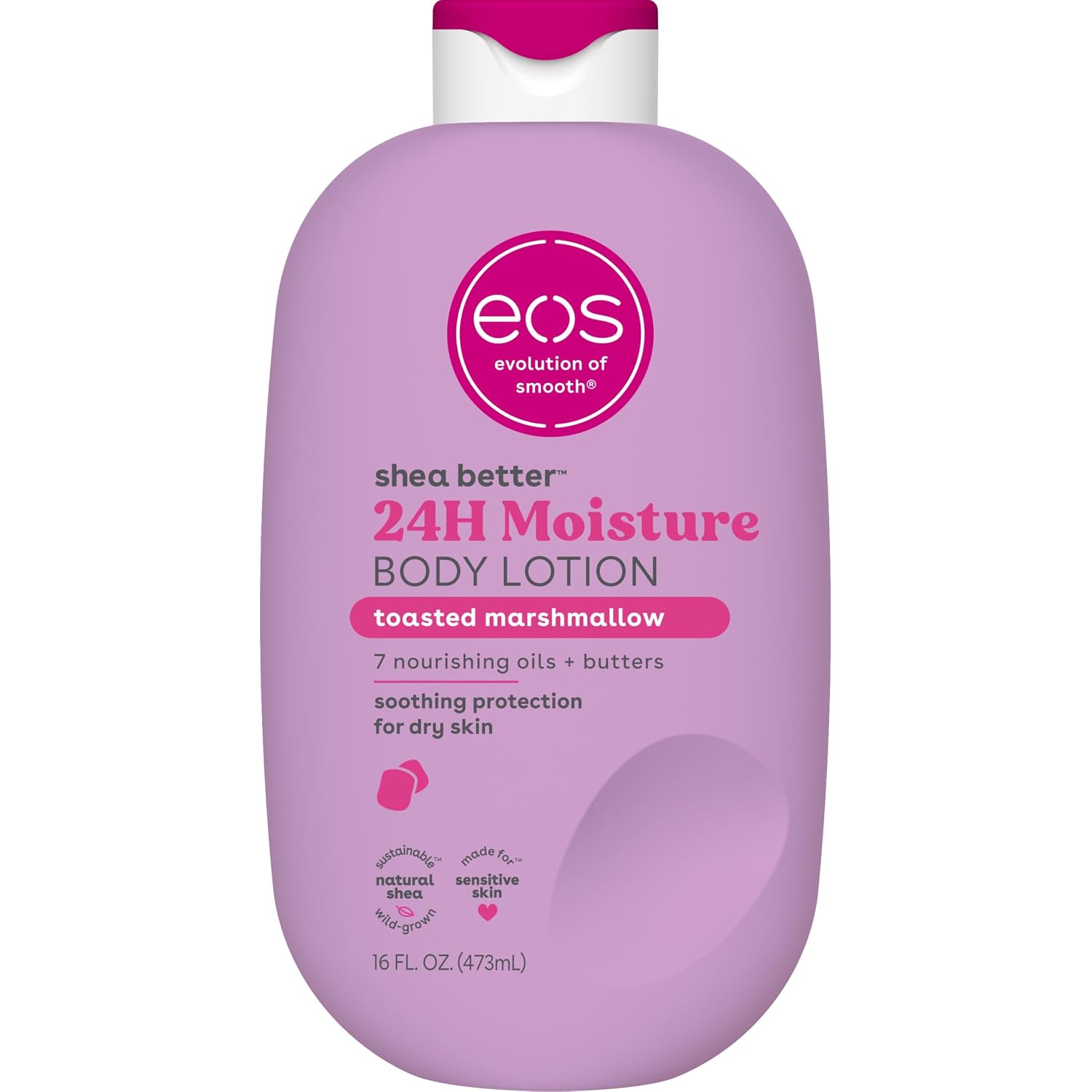 LOCIÓN CORPORAL EOS SHEA BETTER 24H MOISTURE TOASTED MARSHMALLOW 16 FL OZ - 1
