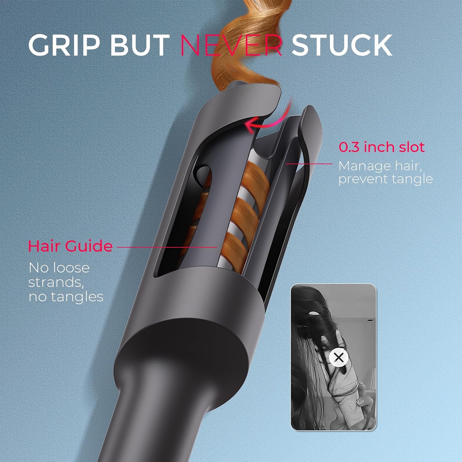 RIZADOR DE CABELLO AUTOMÁTICO ROTATORIO TYMO CURLPRO 1.25 PULGADAS - 4