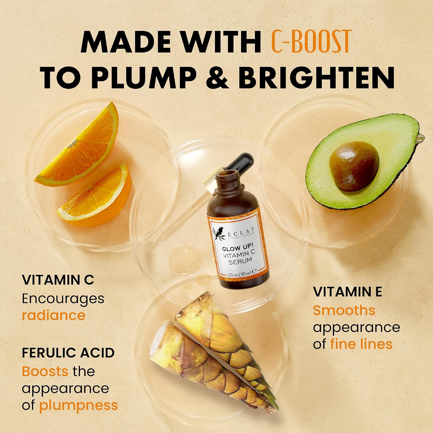 SÉRUM VITAMINA C ECLAT SKINCARE ÁCIDO FERÚLICO E VITAMINA E 30ML - 2