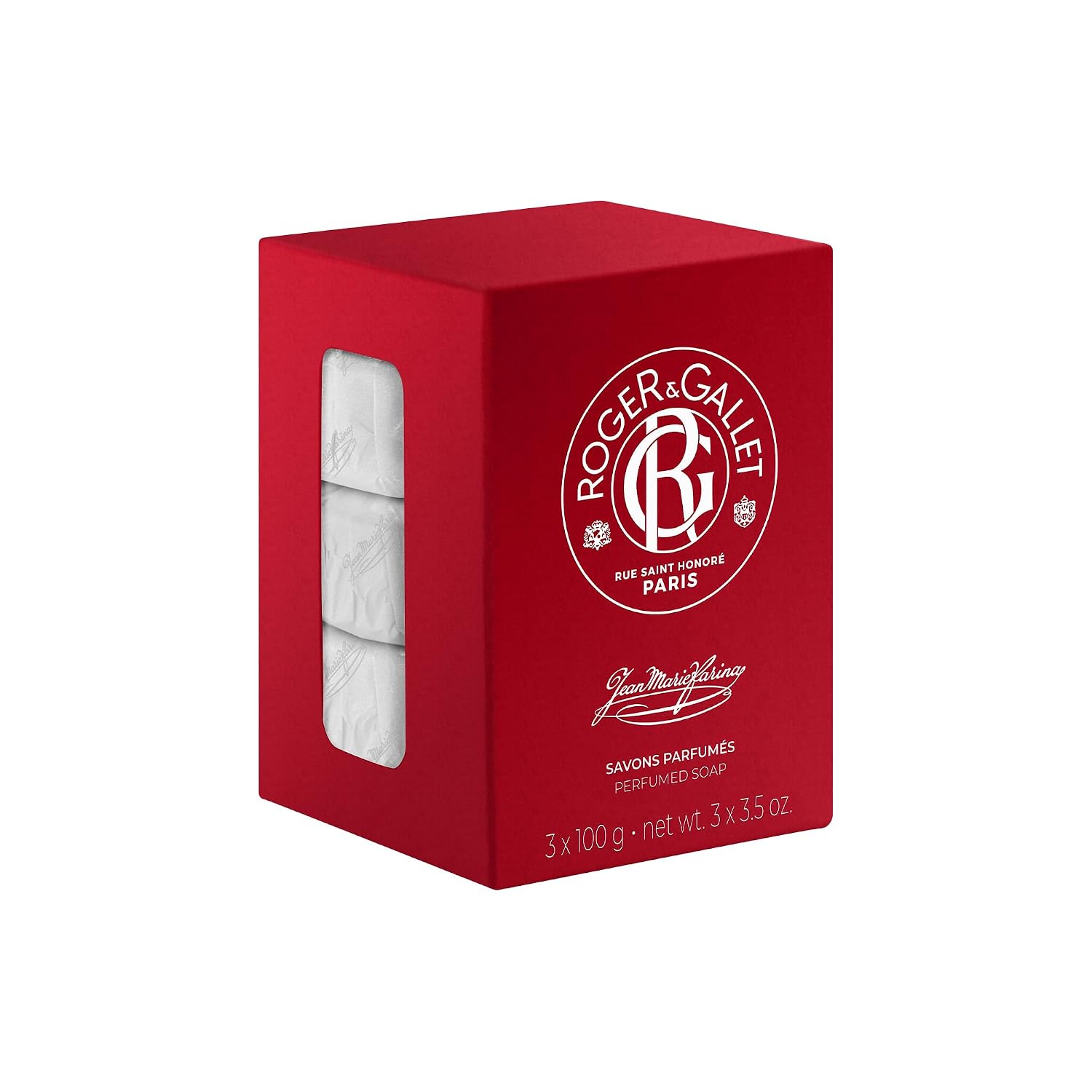JABĂN PERFUMADO ROGER Y GALLET JEAN MARIE FARINA PACK 3 BARRAS 3.5 OZ - 1