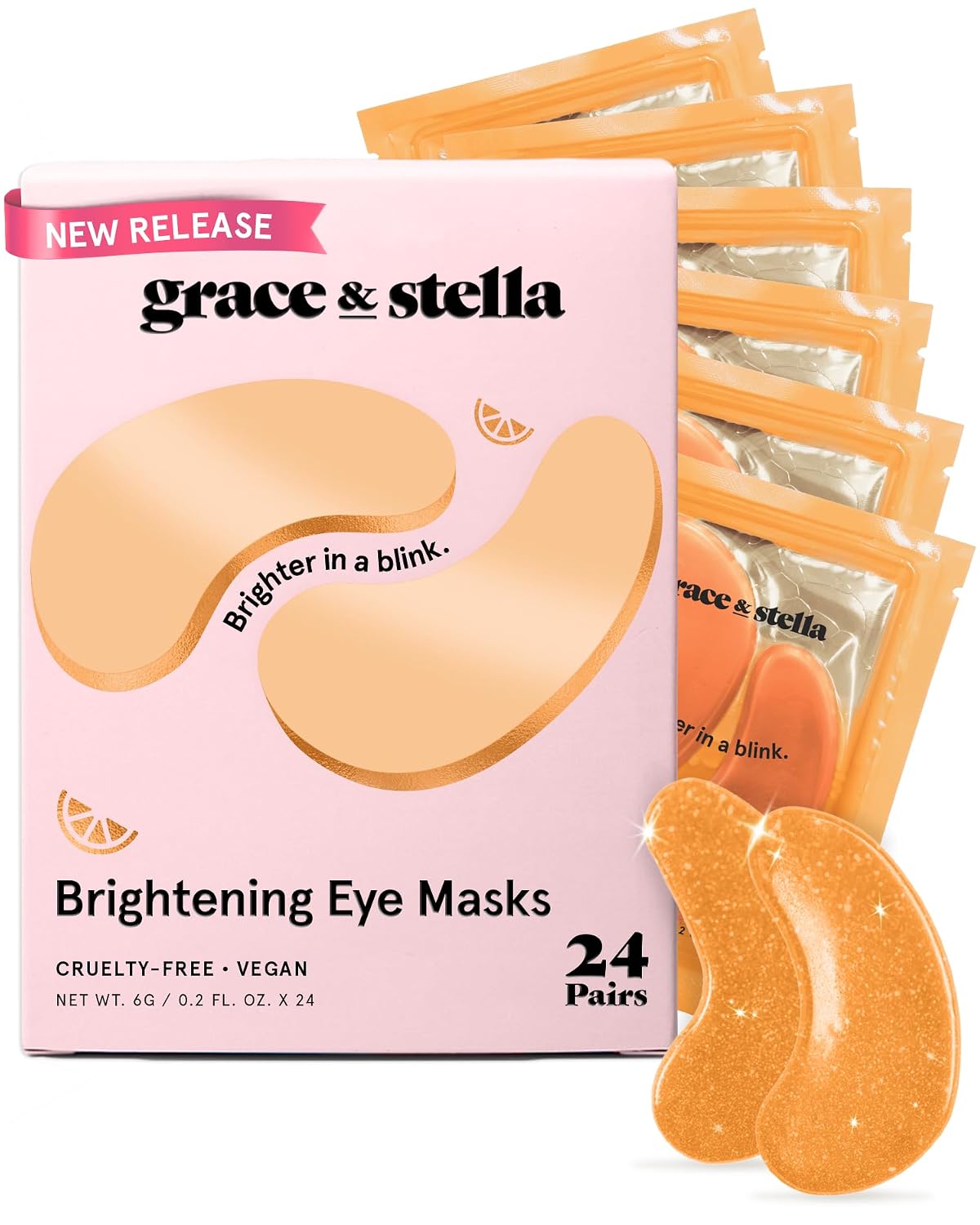 MASCARILLA FACIAL GRACE Y STELLA PARCHES CONTORNO DE OJOS CON VITAMINA C 24 PARES - 1