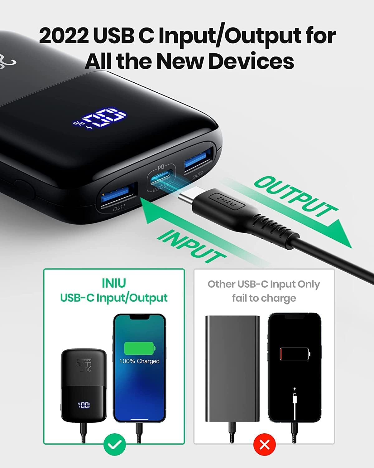 BATERÍA EXTERNA INIU 10000MAH 22.5W CARGA RÁPIDA CON SOPORTE INTEGRADO - 4