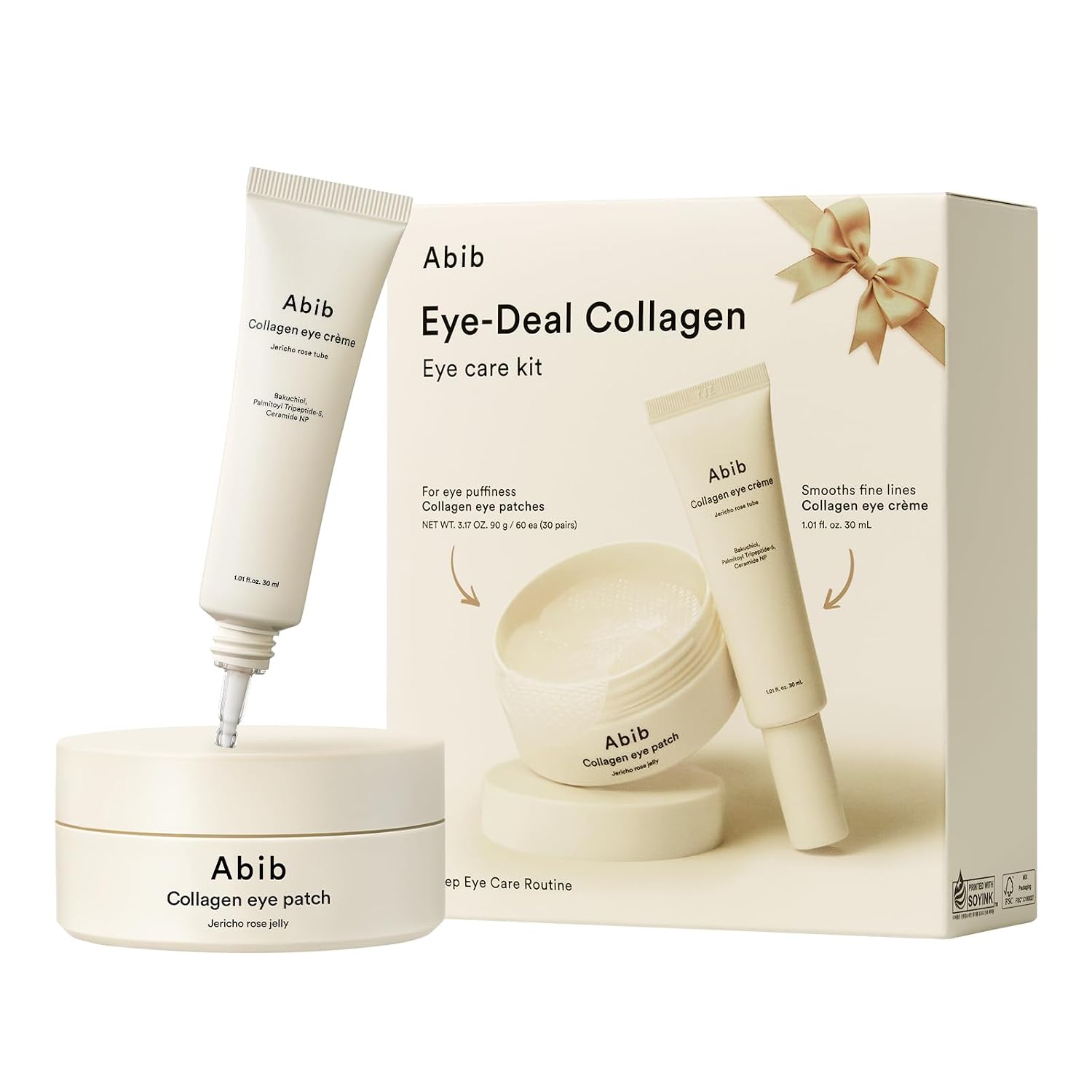 SET DE CUIDADO DE OJOS ABIB EYE-DEAL CON PARCHES Y CREMA - 1