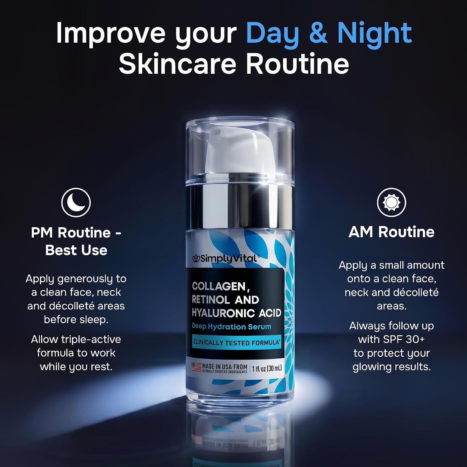 SÉRUM FACIAL RETINOL COLLAGEN SIMPLYVITAL ANTIEDAD HIDRATANTE 30ML - 5