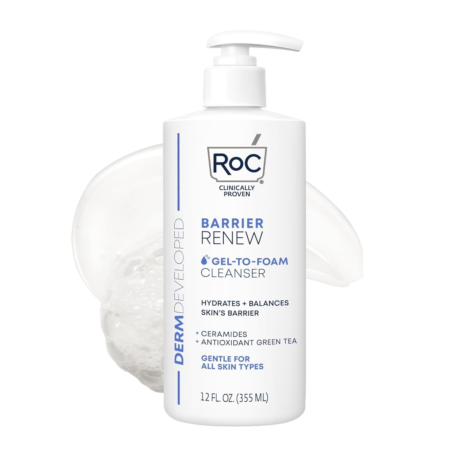 LIMPIADOR FACIAL ROC BARRIER RENEW GEL TO FOAM PARA PIEL SENSIBLE 355ML - 1