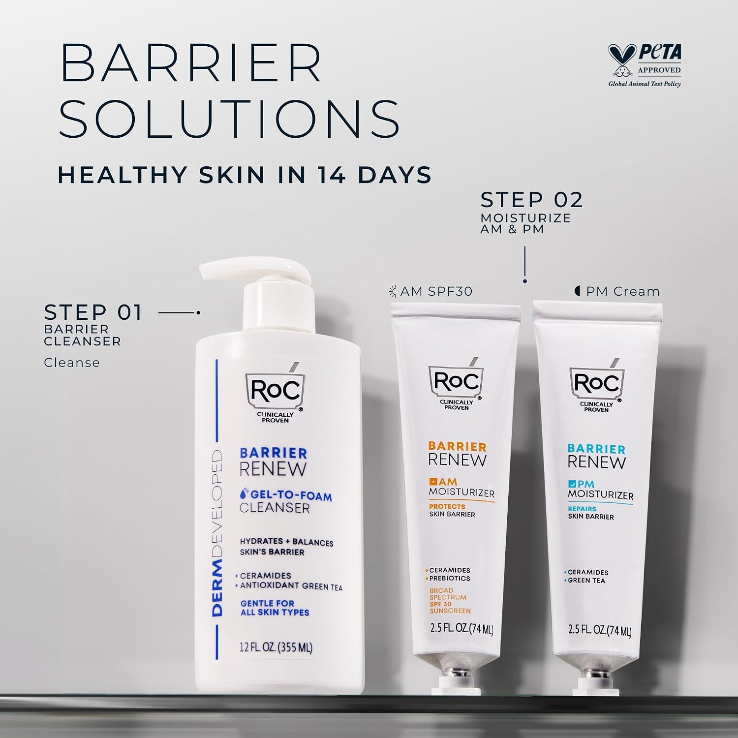 LIMPIADOR FACIAL ROC BARRIER RENEW GEL TO FOAM PARA PIEL SENSIBLE 355ML - 5