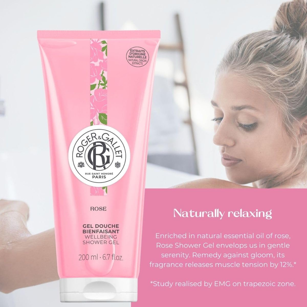 GEL DE DUCHA ROGER Y GALLET WELLBEING CON ALOE VERA Y ROSA 200 ML - 4