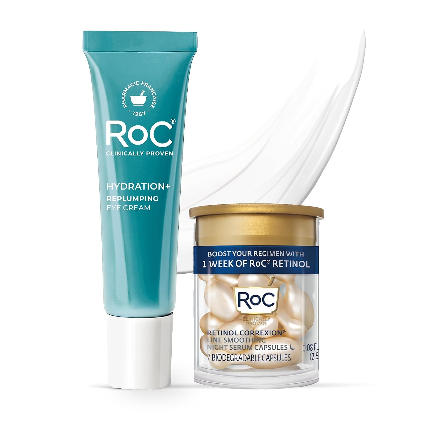 CREMA CONTORNO DE OJOS ROC ÁCIDO HIALURÓNICO ANTIEDAD 15ML + CÁPSULAS DE RETINOL 7 UNIDADES - 1