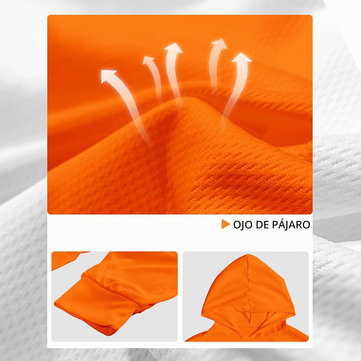 CAMISA DE SEGURIDAD HI VIS SUXIBIP MANGA LARGA CON CAPUCHA PROTECTORA PARA HOMBRE - 4